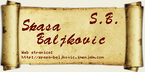 Spasa Baljković vizit kartica